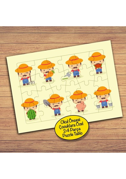 Çiftçi Minik Adam Çocuklara Özel Puzzle Yapboz TABLO-PZ89