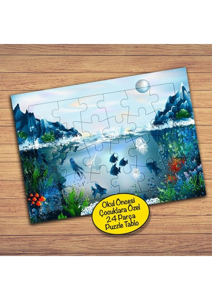 Deniz Altı ve Deniz Üstü Çocuklara Özel Puzzle Yapboz TABLO-13275