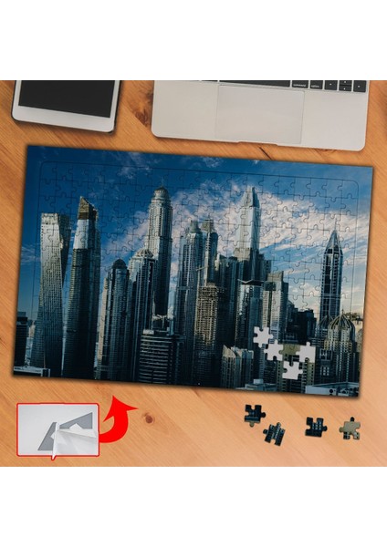 Sıralı Gökdelenler, Gökyüzü 240 Parça Puzzle Yapboz TABLO-4390