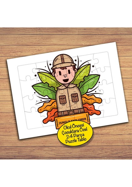 Çevreci Orman Gezgini Çocuklara Özel Puzzle Yapboz TABLO-236PZ