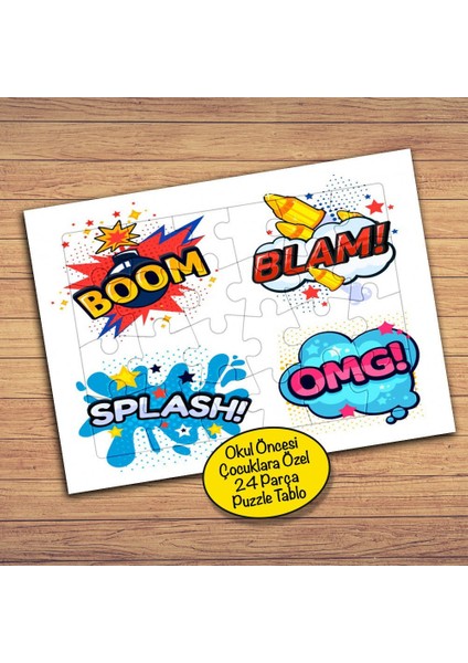 Renkli Yazılı Balonlar 24 Parça Çocuklara Özel Yapboz TABLO-559
