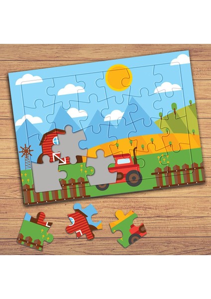 Şirin Çiftlik Evi Çocuklara Özel Puzzle Yapboz TABLO-P126E