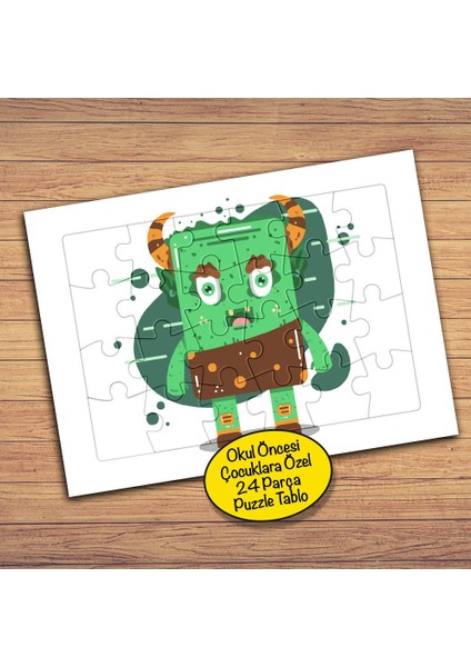 Yeşil Canavar, Çocuklara Özel Puzzle Yapboz TABLO-94PZ
