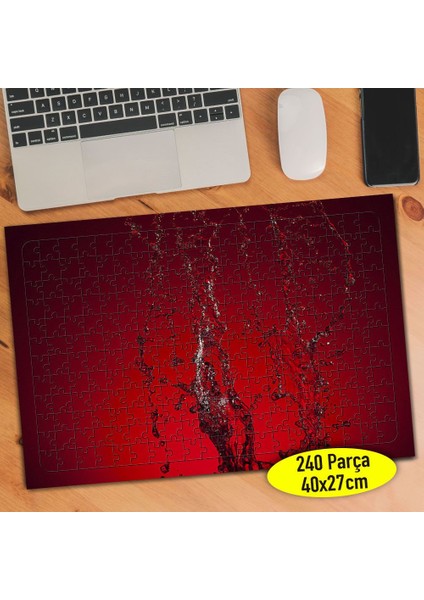 Kırmızı Zeminde Su Sıçraması 240 Parça Puzzle YAPBOZ-84154477