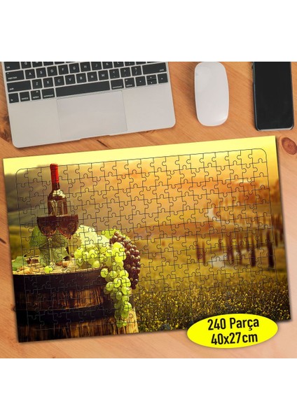 Toskana Italya Kırmızı Üzüm Şarabı 240 Parça Puzzle YAPBOZ-8242