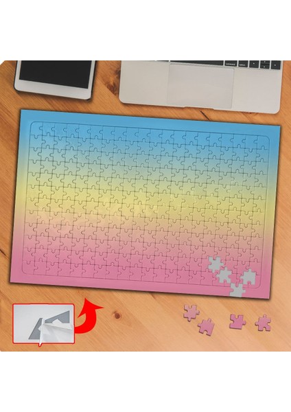 Degrade Gradyan Pembe Mavi 240 Parça Puzzle Yapboz TABLO-GD10