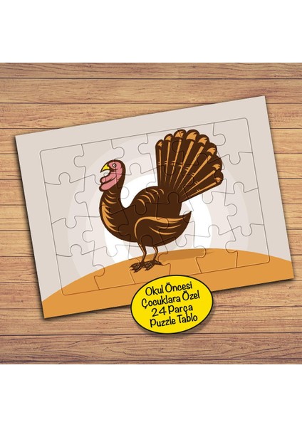 Kahverengi Hindi Çocuklara Özel Puzzle Yapboz TABLO-124PZ