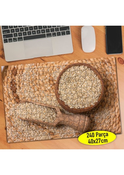 Tahta Kaşıkta Buğday Yiyecek 240 Parça Puzzle YAPBOZ-105370205