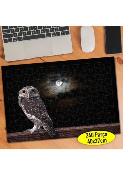 Karanlıkta Dolunay ve Baykuş 240 Parça Puzzle YAPBOZ-71586665