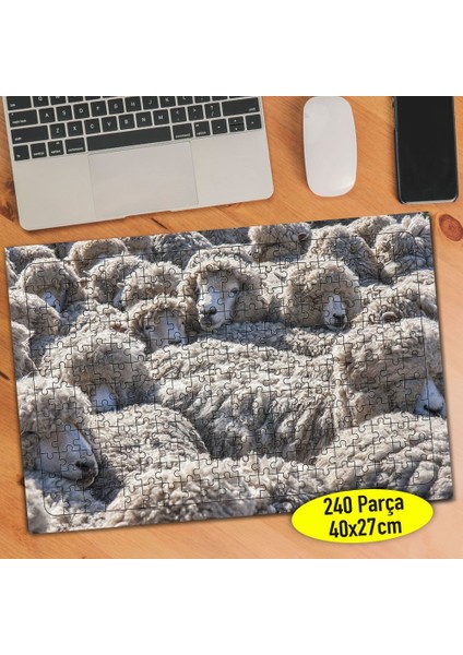 Sevimli Koyun Sürüleri 240 Parça Puzzle Yapboz TABLO-98024401