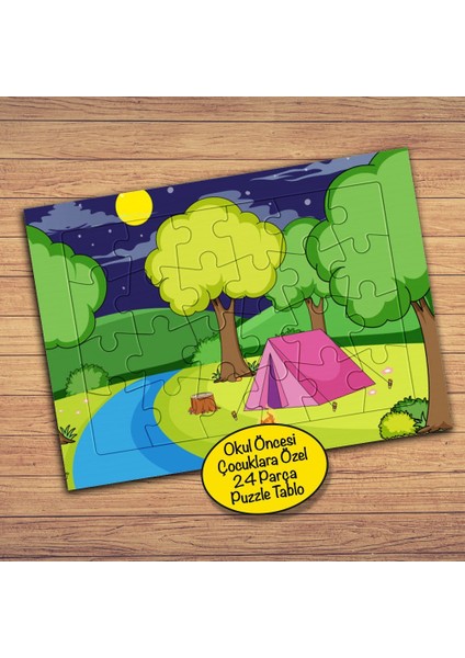 Ormanda Kapm Yeri Çocuklara Özel Puzzle Yapboz TABLO-22608