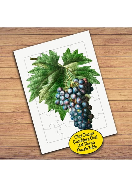 Siyah Üzüm - Meyve Çocuklara Özel Puzzle Yapboz TABLO-88222