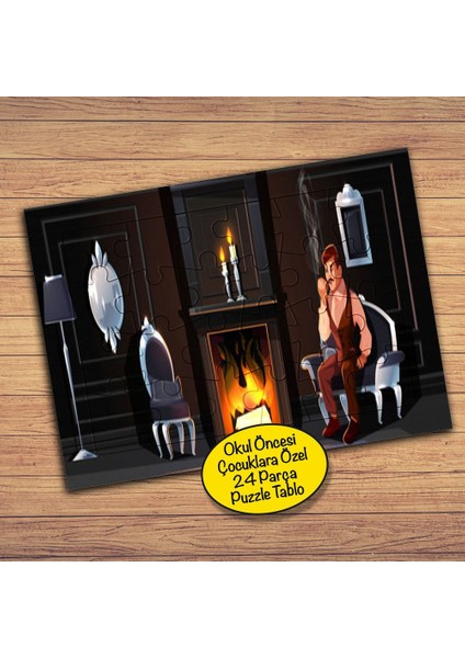 Şömine-Keyifli Insan 24 Parça Çocuklara Özel Yapboz TABLO-1108