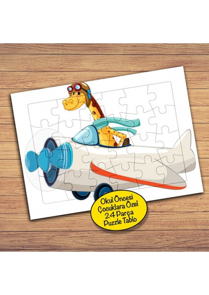 Pilot Zürafa -Hayvan Çocuklara Özel Puzzle Yapboz TABLO-1993