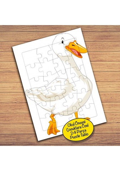Mutlu Beyaz Kaz Çocuklara Özel Puzzle Yapboz TABLO-23304