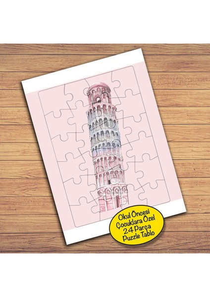Pisa Kulesi - Italya Çocuklara Özel Puzzle Yapboz TABLO-86286