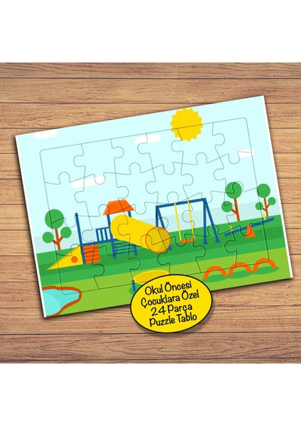 Renkli Çocuk Parkı Çocuklara Özel Puzzle Yapboz TABLO-121PZ