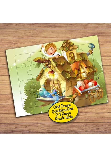 Çatıdaki Yaramaz Çocuklara Özel Puzzle Yapboz TABLO-23847