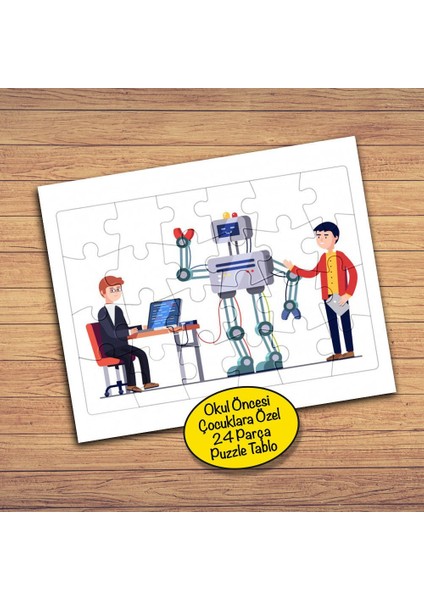 Proje Sunumunda Robot 24 Parça Çocuklara Özel Yapboz TABLO-46691