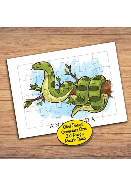 Ağaçta Anakonda Çocuklara Özel Puzzle Yapboz TABLO-102PZ