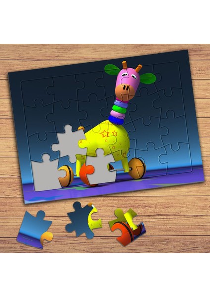 Sevimli Zürefa Çocuklara Özel Puzzle Yapboz TABLO-P130E