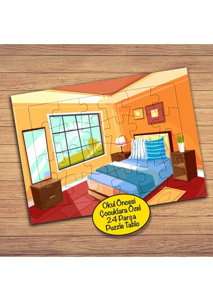 Evin Iç Dizayn Düzenlemesi 24 Parça Çocuklara Özel Yapboz TABLO-171