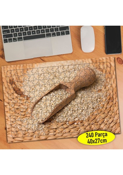 Tahta Kaşık ve Buğday Yiyecek 240 Parça Puzzle YAPBOZ-105369743