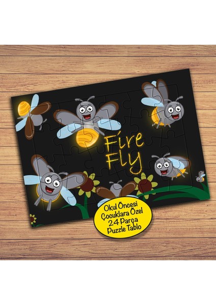 Neşeli Ateş Böcekleri Çocuklara Özel Puzzle Yapboz TABLO-PZ100