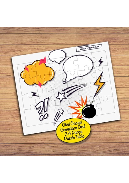 Tepki Balonları 24 Parça Çocuklara Özel Yapboz TABLO-7574766