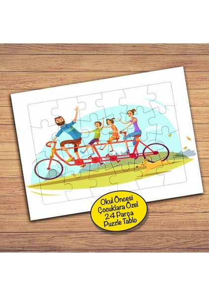 Eğlenceli Bisiklet Turu 24 Parça Çocuklara Özel Yapboz TABLO-12493