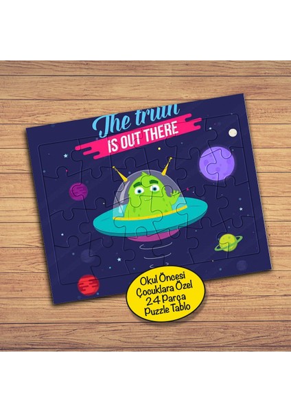 Uzaylı Selamlaması 24 Parça Çocuklara Özel Yapboz TABLO-1045-568