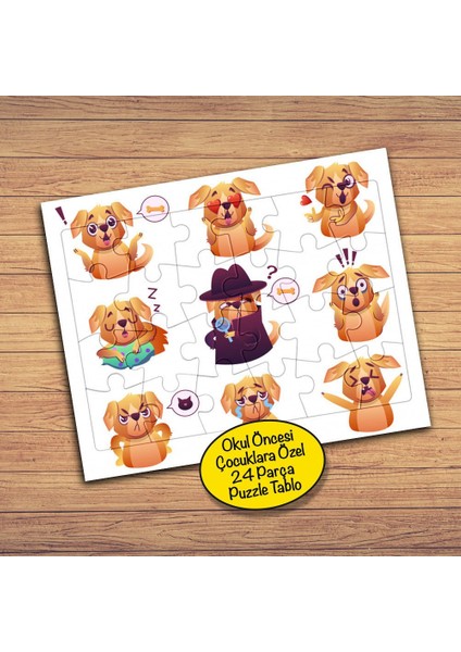 Farklı Surat Köpek 24 Parça Çocuklara Özel Yapboz TABLO-806