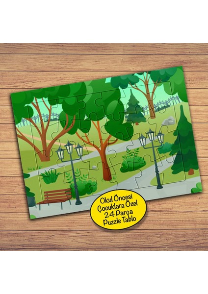 Yeşil Ağaçlar-Manzara 24 Parça Çocuklara Özel Yapboz TABLO-13137