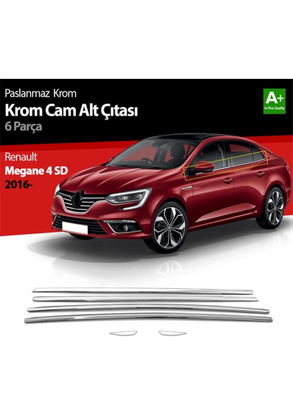 Renault Megane 4 Sd Krom Cam Çıtası 6 Parça 2016 Üzeri