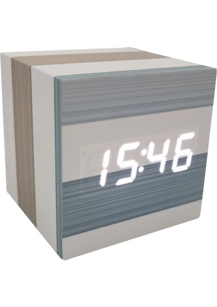 Aydınlık Sessiz Termo - Higrometre Mavi Renkli Çubuk Çalar Saat - Kare Beyaz Işık (Yurt Dışından) modelleri