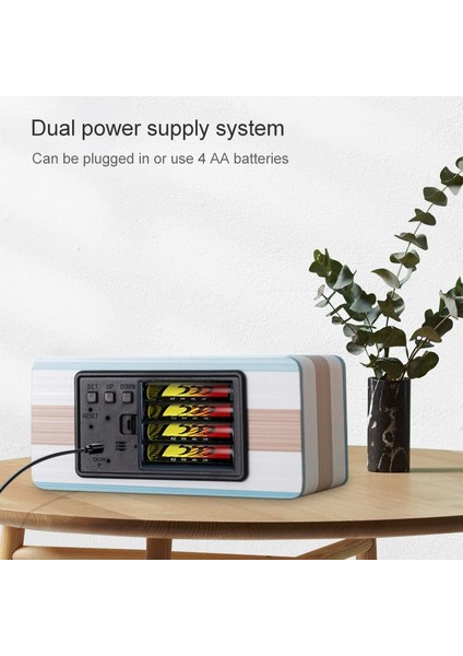 Aydınlık Sessiz Termo - Higrometre Mavi Renkli Çubuk Çalar Saat - Kare Beyaz Işık (Yurt Dışından) indirimleri