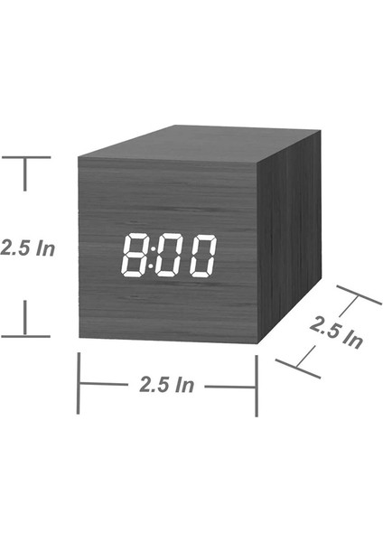 Çok Renkli Ses Kontrolü Modern Dijital LED Masa Çalar Saat - Siyah Beyaz (Yurt Dışından)