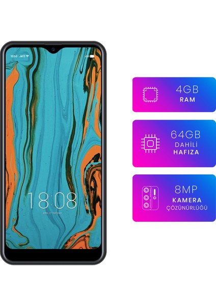 P13 Blue Max L 2021 64 GB (Reeder Türkiye Garantili) Siyah