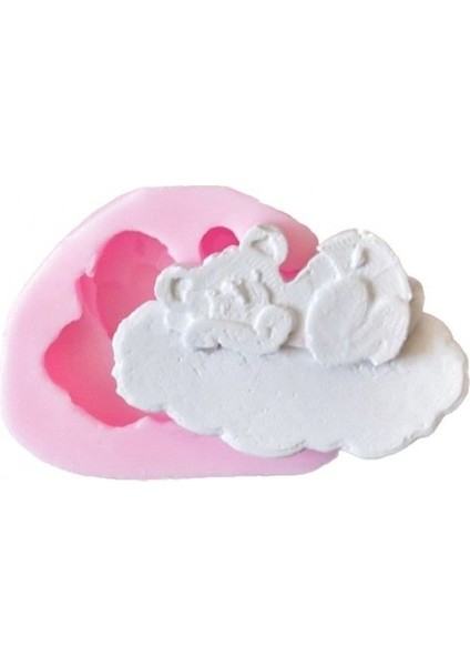 Bulut Üstünde Ayıcık Silikon Kalıp K-411