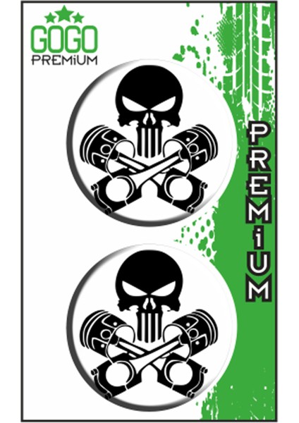 Seven Kardeşler Kurukafa (5x5) Ikili Damla Etiket (De096)