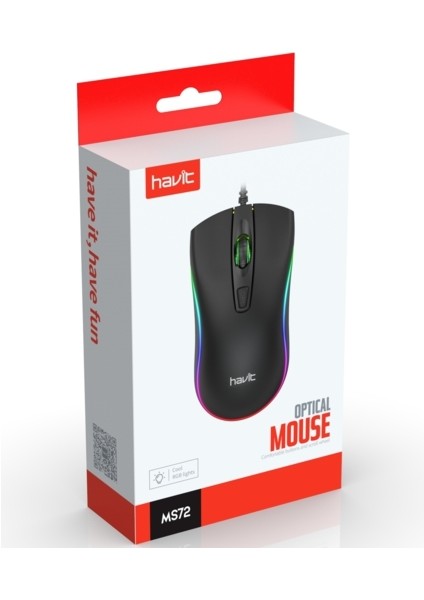 MS72 Siyah Kablolu Rgb Mouse