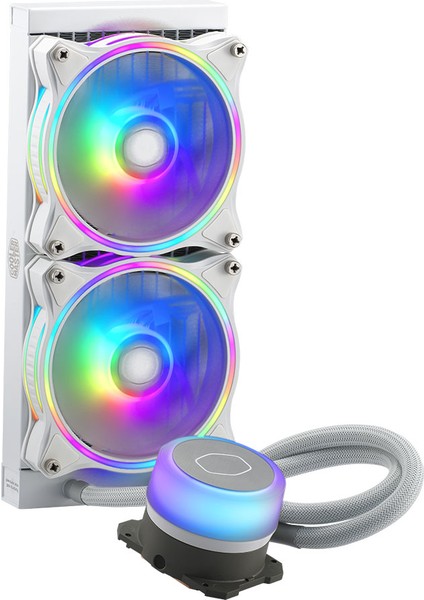 Coolermaster Masterliquid ML240 Beyaz Illusion Argb 2XMF120 Halo Fanlı Işlemci Sıvı Soğutma Kiti MLX-D24M-A18PW-R1