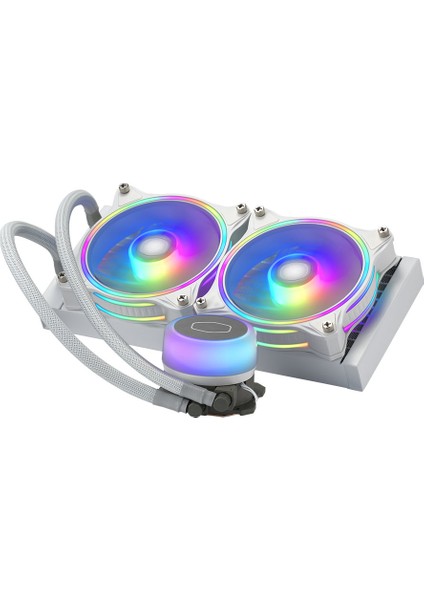 Coolermaster Masterliquid ML240 Beyaz Illusion Argb 2XMF120 Halo Fanlı Işlemci Sıvı Soğutma Kiti MLX-D24M-A18PW-R1