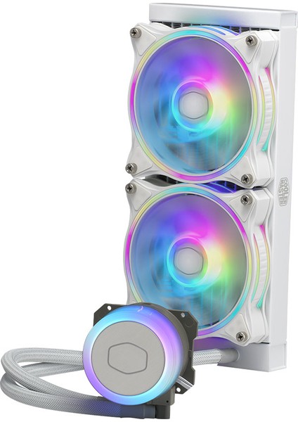 Coolermaster Masterliquid ML240 Beyaz Illusion Argb 2XMF120 Halo Fanlı Işlemci Sıvı Soğutma Kiti MLX-D24M-A18PW-R1