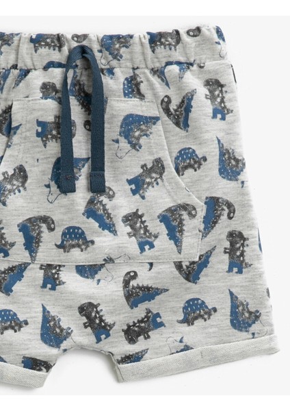 Erkek Bebek Baskili Sort Pamuklu Beli Baglamali modelleri