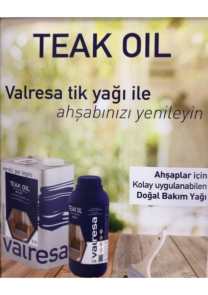 Valresa Ithal Teak Oil - Valresa Ithal Tik Yağı 15 Lt