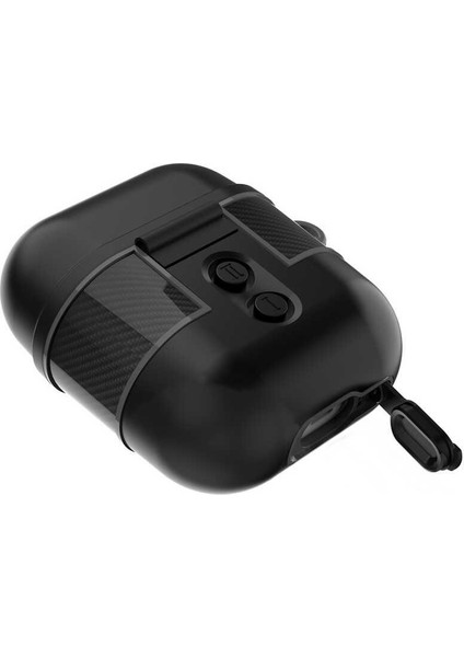 Airpods Kılıf IP68 Su Geçirmez Tam Koruma Karbon Fiber Zırh Tasarım