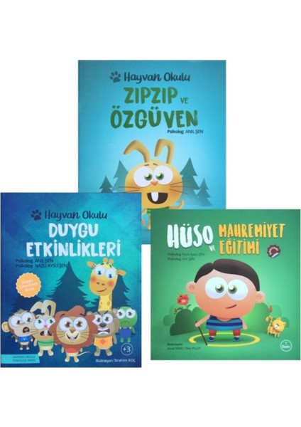 Hüso ve Mahremiyet Eğitimi Zıpzıp ve Özgüven Duygu Etkinlikleri Üçlü Kitap Seti