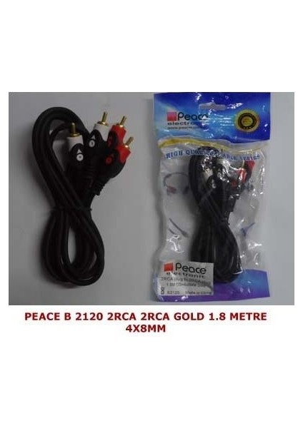 B-2120 2rca 2rca Gold 1,8 mt Jaklı Kablo