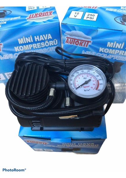 Auto Kıt Lastik Şişirme Kompresörü 12V Çakmaklıklı